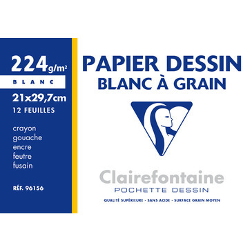 PAPIER DESSIN BLANC - CLAIREFONTAINE
