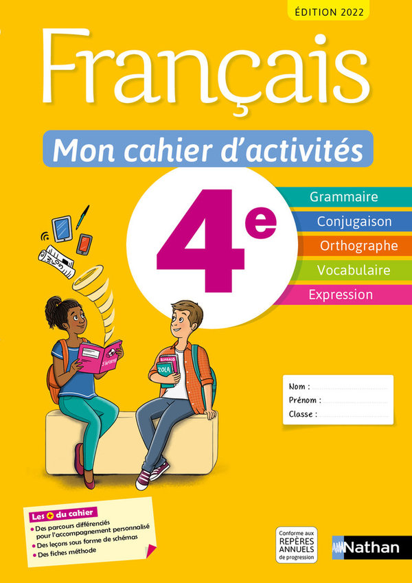 Français 4e - Mon cahier d'activités - Grand Format Cécile de Cazanove, Stéphanie Callet, Pierre-Ala