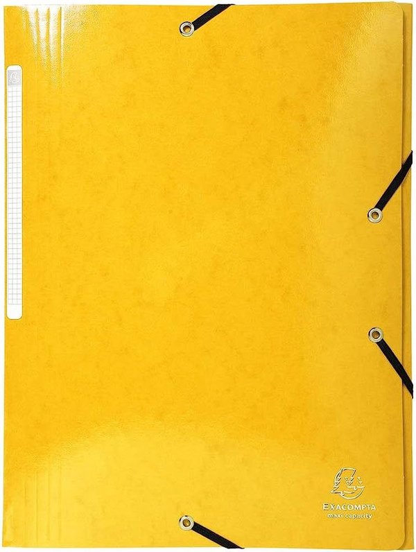 Exacompta - chemise à élastiques Iderama - pochettes 3 rabats - jaune